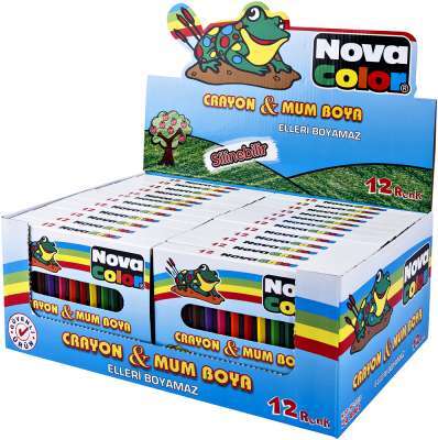 N.COLOR NC-1112 12Lİ KISA CRAYON MUM BOYA